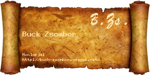 Buck Zsombor névjegykártya